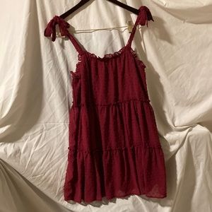 Sleeveless maroon sundress